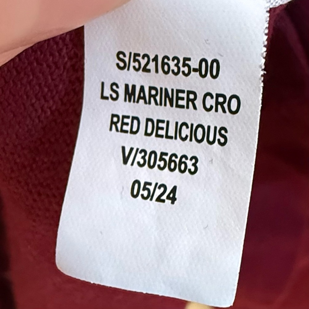 GAP Burgundy Cropped Rugby Polo Shirt White Collar Preppy Fall Top Small - Picture 9 of 9
